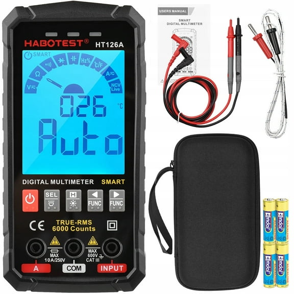 ANENG Smart Charging Multimeter with Touchscreen and Red Digits