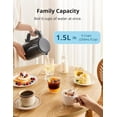 thumbnail image 2 of COMFEE' Electric Kettle and Tea Kettle, 1.5L Double Wall, Stainless Steel Interior, Lid & Spout, Fast Boil, Auto-Off, and Boil-Dry Protection, 1500W, 2 of 7