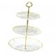 thumbnail image 2 of Soporte para cupcakes, bandeja para servir té, soporte para postres, platos para aperitivos de frutas 3 niveles blanco, 2 of 9