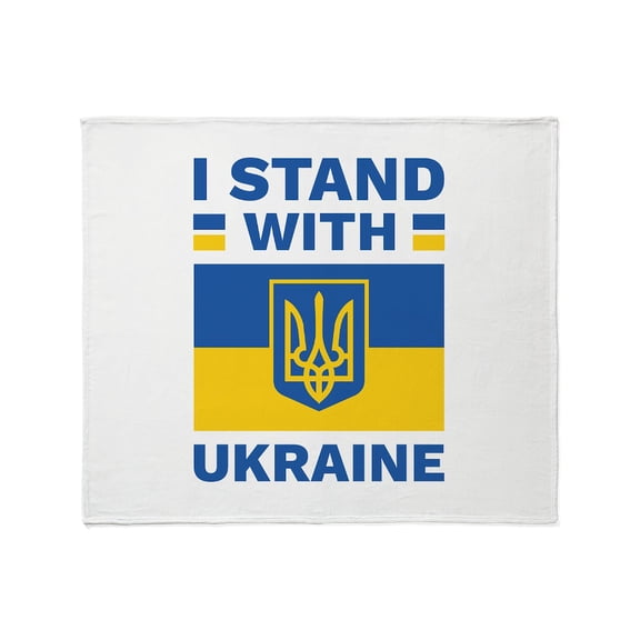 CafePress - I Stand With Ukraine Stadium Blanket - Soft Fleece Throw Blanket, 50"x60" for All Ages