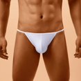 thumbnail image 2 of Vedolay Underpant Men's Low Waist Bikini Briefs Mesh Thong Breathable Low-rise Underwear,White M, 2 of 5