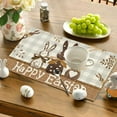 thumbnail image 5 of Zhourta Happy Easter Placemats Spring Easter Place Mats Vintage Dining Table Decorations Bunny Chick Easter Holiday Table Mats for Kitchen Dining Decoration 11.81x17.71Inch, 5 of 6