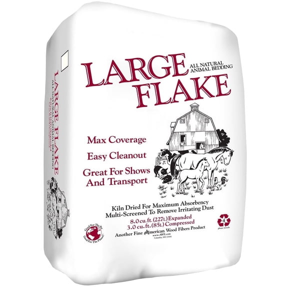America's Choice American Wood Fibers LARGE FLAKE Large Shaved Wood Bedding, 3-Cu. Ft. — Residential Use, Standard Application