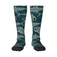 thumbnail image 1 of Bingfone Fish Style Print Compression Socks for Women and Men Long Socks for Running Athletic Cycling Nurse, 1 of 6