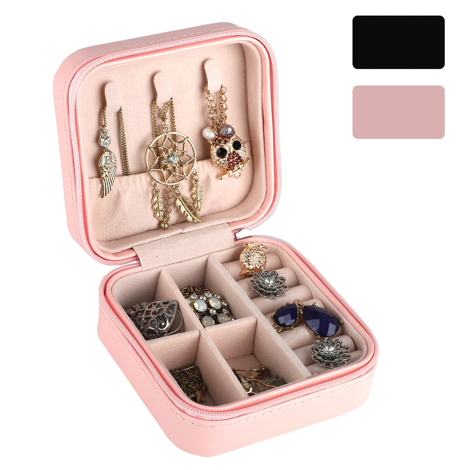 EEEkit Small Travel Jewelry Box, PU Leather Portable Travel Jewelry