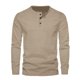 thumbnail image 2 of pstuiky camisetas de manga larga para hombre, Suéter deportivo informal de color liso con cuello redondo y botones para hombre, blusa de manga larga con cuello redondo Tops de hombre xxl, 2 of 6