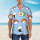 thumbnail image 2 of Balery Kawaii Sushi Camisas hawaianas de manga corta para hombre, camisas playeras de corte holgado, camisas de vacaciones con botones,X-Large, 2 of 7