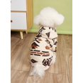 thumbnail image 4 of 1pc Plush Hooded Pet Hoodie With Totem Pattern For Both Cats And Dogs In Autumn And Winter, Warm And Cold Resistant, Rice Color, 4 of 5