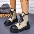 thumbnail image 5 of OKBOP Women's Hiking Boots Round Toe Lace-Up Slip-Resistant Chunky Heel Black Stylish Women's Boots Sizes 35, 5 of 5