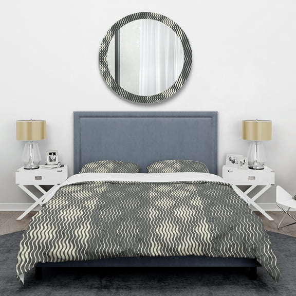 Designart 'Retro Geometrical Abstract Minimal Pattern V' Mid-Century Modern Duvet Cover Set