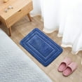 thumbnail image 3 of Fmbmuo Machine Washable Bathroom Rugs Rectangle Flat Pile Modern Bath Mats for Bathroom 16x24in 100%Polyester Blue, 3 of 4