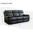 thumbnail image 4 of Comfort Stretch 3 Seater Power Recliner Chair Sofa Set for Living Room,Faux Leather Electric Black Home Theater Seating Reclining Sofa Couch with Flipped Middle Backrest,LED Light,USB Port,Cup Holders, 4 of 7