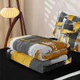 thumbnail image 6 of Homewish Gray Gold Stripes Zipper Twin Comforter Sets with Fitted Sheet and 2 Pillowcases,Modern Geometric Artwork Zipper Bedding Set,Black Reversible,4pcs, 6 of 8