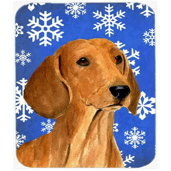 Dachshund Winter Snowflakes Holiday Mouse Pad, Hot Pad or Trivet
