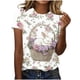 thumbnail image 1 of Camiseta de Manga Corta de las Mujeres con Cuello Redondo Y Doblado de Longitud Media, Poliéster Suave para la Moda Diaria de Primavera, Blusa Cómoda, 1 of 5