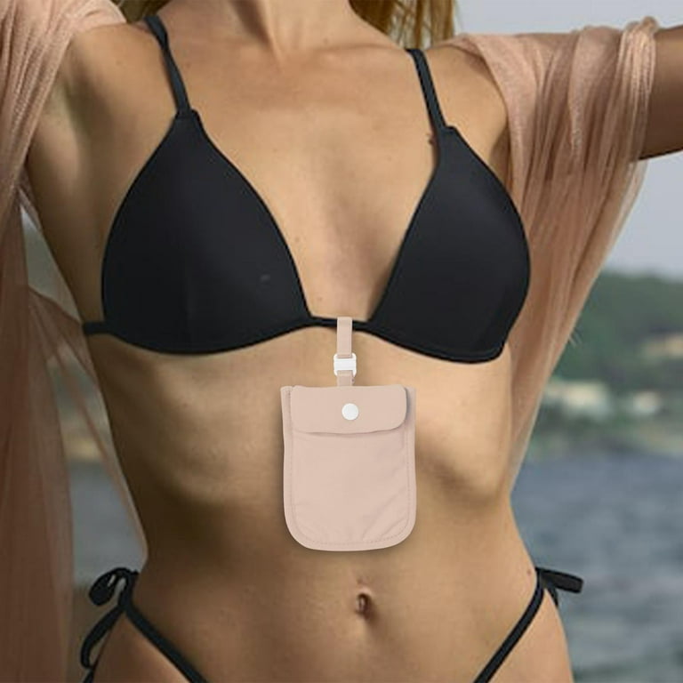 Small Washable Bra Pouch Pocket Adjustable Lightweight , Skin 