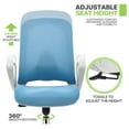 thumbnail image 5 of WDZS Adjustable Desk Chair, Ergonomic Office Computer Chair with Flip-Up Arms, 95°-125° Tilt Function, Mid-Back Mesh Swivel Office Chair for Home Office Use, Blue, 5 of 9