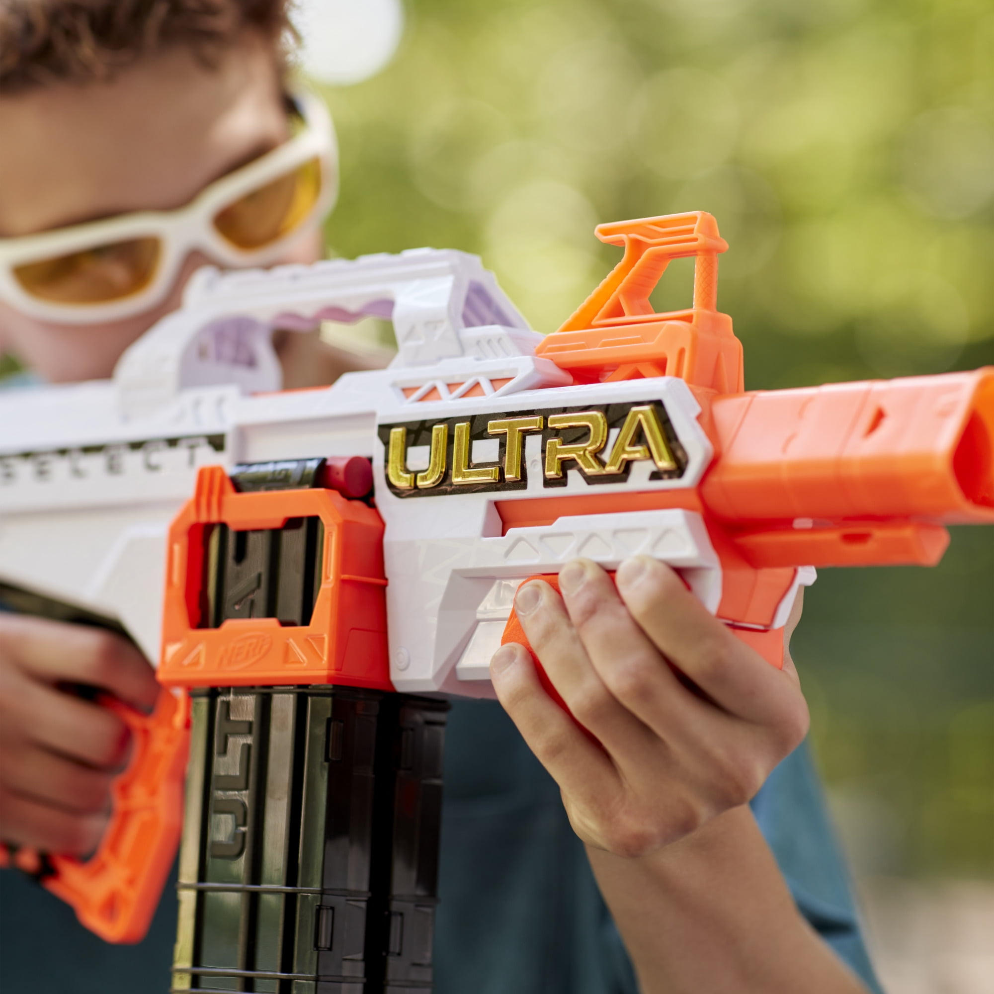 Fire for Distance or Accuracy Automatic Electric Full Auto Toy Foam Blasters Includes Clips and Darts NERF Ultra Select Fully Motorized Blaster Outdoor Games and Toys 