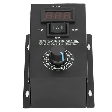 

Amonsee DC Motor Controller Brushed PWM Stepless Variable Speed Control LED CW CCW DC12V‑48V 20A PWM Stepless Brushed Motor Controller DC Motor Speed Controller