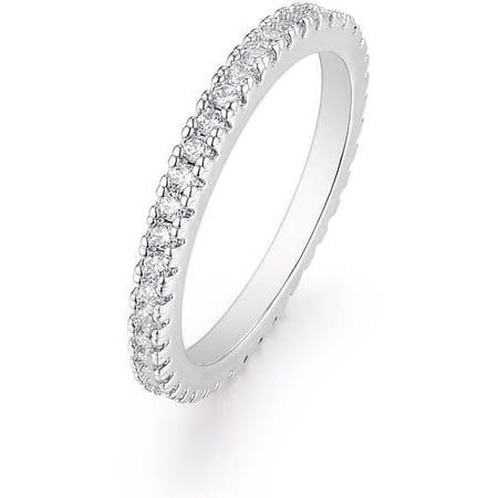 Barzel Classic Rose Gold Plated Pave Eternity Ring- Size 10