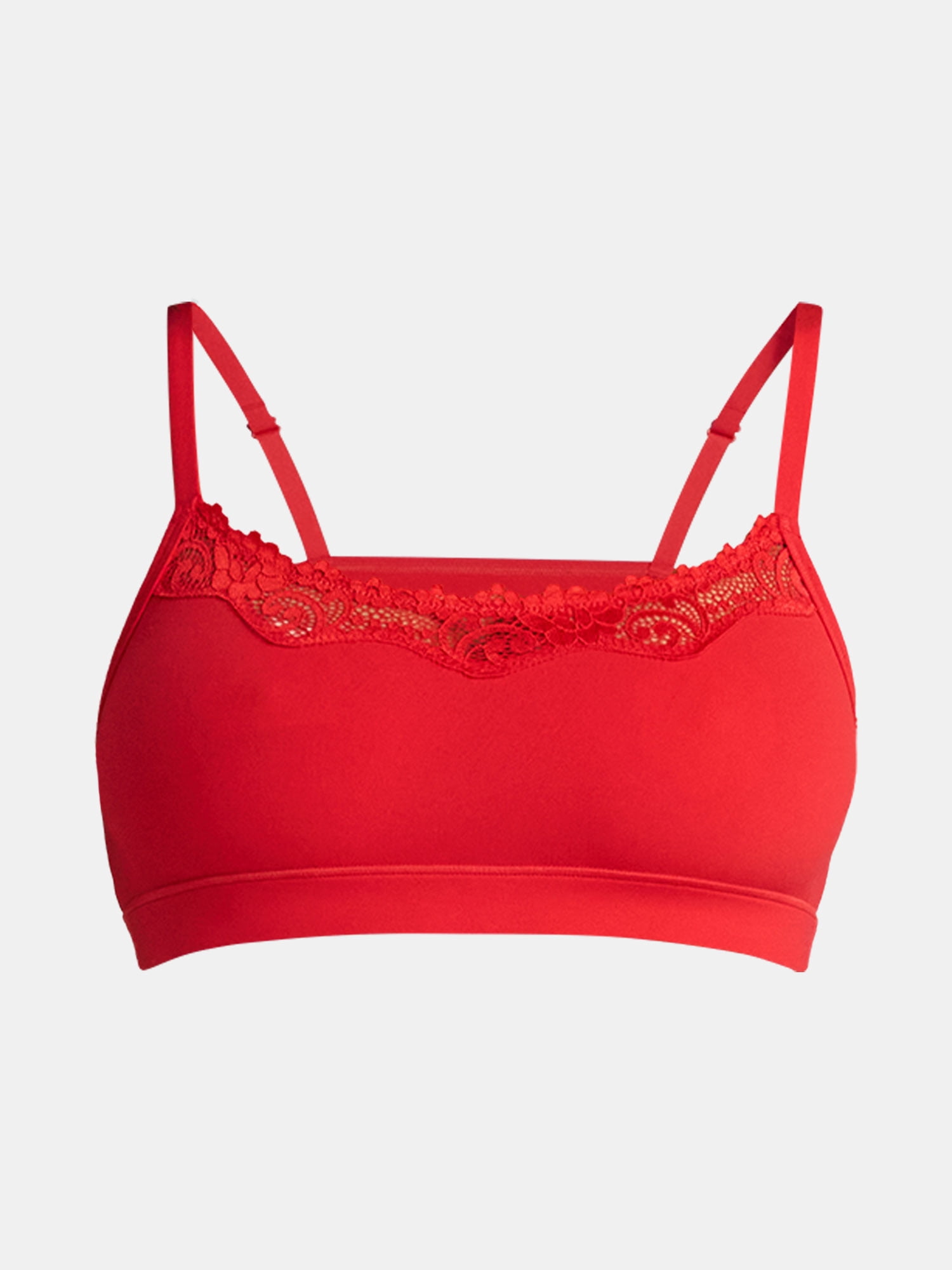 No Boundaries Fit Stretch Scoop Bralette with Lace, Women's XS-3XL