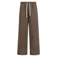 thumbnail image 2 of PiGOGI Men's Warm Corduroy Joggers Pants Elastic Waist Straight Leg Winter thermal Comfortable Lounge Coffee XL, 2 of 3