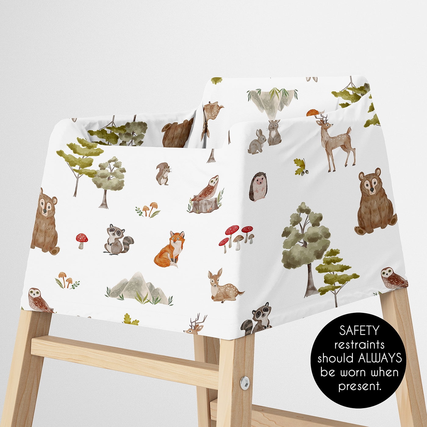 Sweet Jojo Designs Watercolor Woodland Forest Animals Boy, Girl, Unisex/Gender Neutral Multi Use Baby Car Seat and Nursing Cover