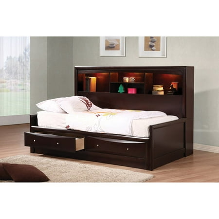 Coaster Phoenix Twin Daybed with Bookcase, Cappuccino