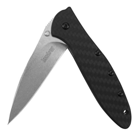 Kershaw Leek Carbon Fiber Pocket Knife (1660CF), 3 Inch Blade with Stainless Steel Handle, Best Buy from Outdoor Gear Lab Includes Frame Lock, SpeedSafe Assisted Opening and Reversible Pocket (Best Pocket Knife For The Money)