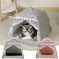 thumbnail image 6 of Cat Bed Tents under $5! kkbbma Cat Bed Tents Dog House Indoor Outdoor Lace Mesh Breathable Windows Door Curtains Princess Portable Nest Teepe House, 6 of 9