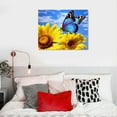 thumbnail image 4 of Nawypu Sunflower Butterfly Wall Art Bathroom Decor Blue Sky Nature Landscape Canvas Prints Kitchen Pictures Sunflower Painting for Bedroom Artwork Yellow Floral Posters Living Room Home Decorations, 4 of 4