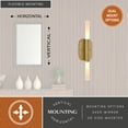 thumbnail image 4 of Fulton 2 Light Integrated LED Gold Brass Contemporary Bathroom Vanity Fixture White Shade, 4 of 11
