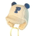thumbnail image 2 of D-GROEE Women Girl Winter Earflap Hats Plush Soft Warm Lace-Up with Rope Earflap Hood Cozy Letter Embroidery Beanie, 2 of 8