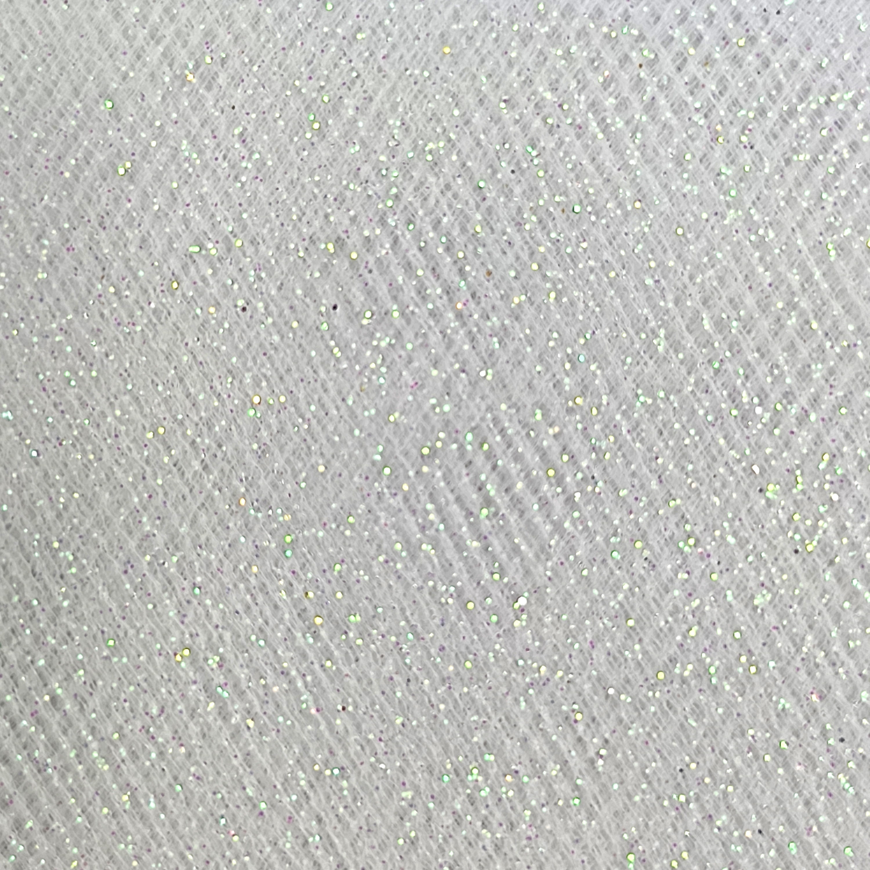 3 Yard Cut Glitter Tulle Fabric, White, 54" Wide for Apparel & Crafting, by Fuzhou