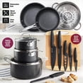 thumbnail image 5 of Granitestone Diamond Nonstick Pots and Pans 17 Piece Kitchen Cookware Set Knife Set Cooking Cutlery Knives Sauce Pan Black, 5 of 7