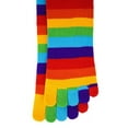 thumbnail image 2 of Bright Rainbow Stripes Short Length Toe Socks, 2 of 2