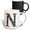 Multicolor, variant on 3drose, Pretty Image of Stained Glass Monogram Letter N, 11oz Two-tone Yellow Mug