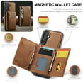 thumbnail image 5 of Wallet Case Compatible with Samsung Galaxy S24 Plus, [Support MagSafe Wireless Charging] Flip Magnetic PU Leather Wallet Phone Cover with Detachable Card Holder for Samsung Galaxy S24 Plus, Brown, 5 of 14