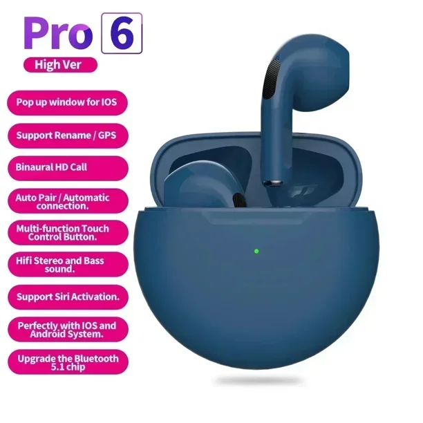 Auriculares inalámbricos Pro 6 con TWS, cascos deportivos con micrófono, Bluetooth, para correr, para Apple, IPhone, Xiaomi Pro6, novedad