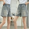 thumbnail image 2 of Little Girls' Denim Shorts Kids Jeans Girls High Waist Denim Shorts Toddler Summer Clothes Girl Clothes 11-12 Years, 2 of 9
