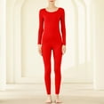 thumbnail image 3 of Gibobby Ropa interior mujer Mujer Otoño E Invierno Cuello Redondo Una Sola Capa AB Doble Sin Fondo Sin Ropa De Otoño Y Pantalones Largos Conjunto De Ropa Interior Térmica（Rojo， XXL), 3 of 4