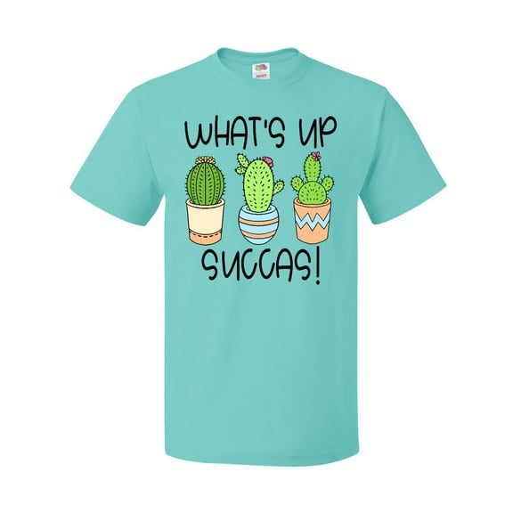 Inktastic What's Up Succas Funny Cacti Plants T-Shirt