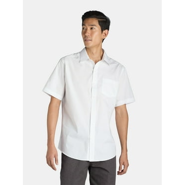 George Men's & Big Men's Classic Fit Dress Shirt with Short Sleeves, Sizes S-3XL