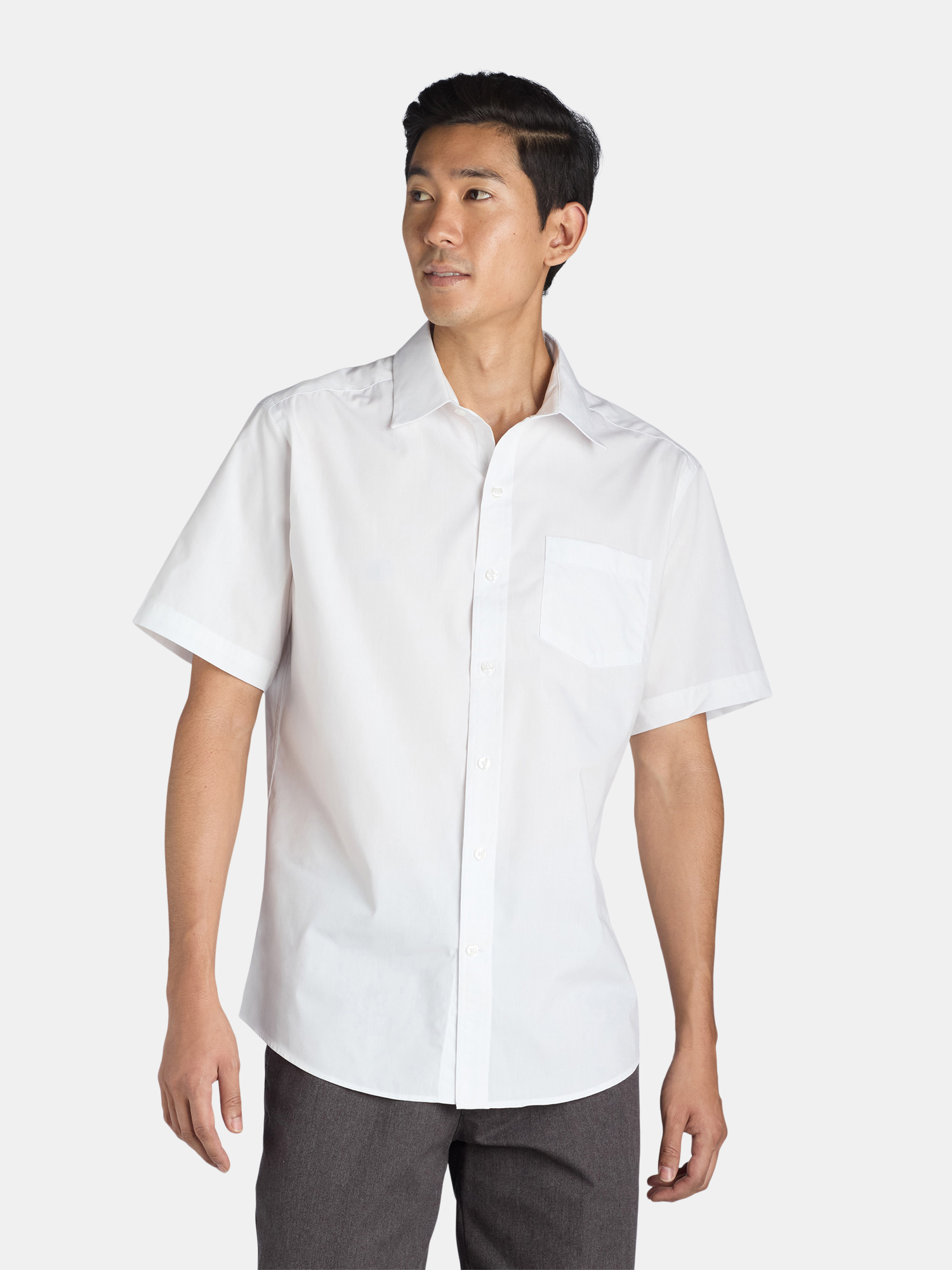 George Men's & Big Men's Classic Fit Dress Shirt with Short Sleeves, Sizes S-3XL