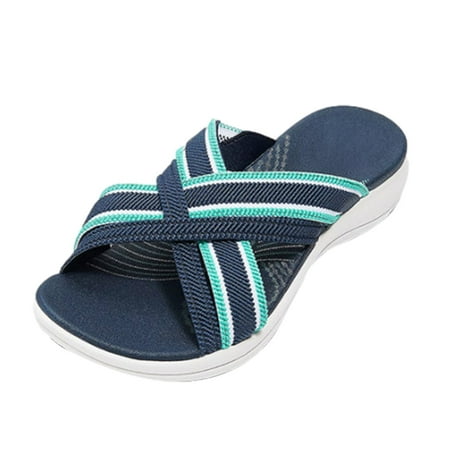 

MEGAWHEELS Women s Slip on Slides Sandals Comfy Cross Slide Sandals Shoes