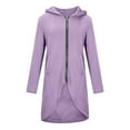 thumbnail image 5 of Cotton Jackets for Girls Front Zip up Hoodie Sweatshirts Coat Mid Length Long Sleeve Outwear Tween 3-14 Years (13 Years, Purple), 5 of 5