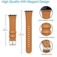 thumbnail image 5 of Fintie Bands Compatible with Apple Watch 41mm 40mm 38mm Series 7 6 5 4 3 2 1 and iWatch SE, Genuine Leather Band Replacement Accessories Strap Wristband, Brown, 5 of 7