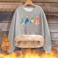 thumbnail image 2 of Danhjin Christmas Sweatshirts for Women Fleece Lined Festive Print Oversized Pullover Tops Long Sleeve Loose Crew Neck Fall Winter Fashion Casual Warm Shirts, 2 of 7