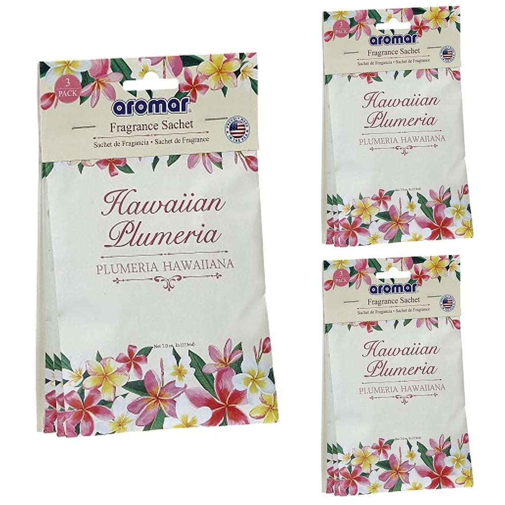 BOLES DOLOR Pack of 3 Large Scented Sachet Vent Vert with Hanger Fragrance Summer Flowers 