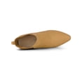 thumbnail image 4 of BLISSFUL STEP Women's Boots Pointed Toe Block Heel Chelsea Ankle Boots Brown 8, 4 of 7
